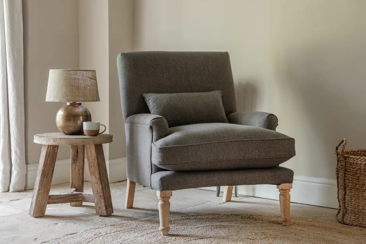 Nkuku - Nalla Wool Armchair - Charcoal