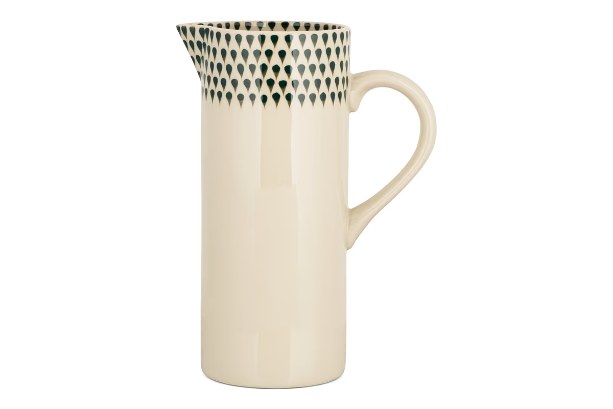 Nkuku - Juniper Drop Jug - Cream & Juniper - Large