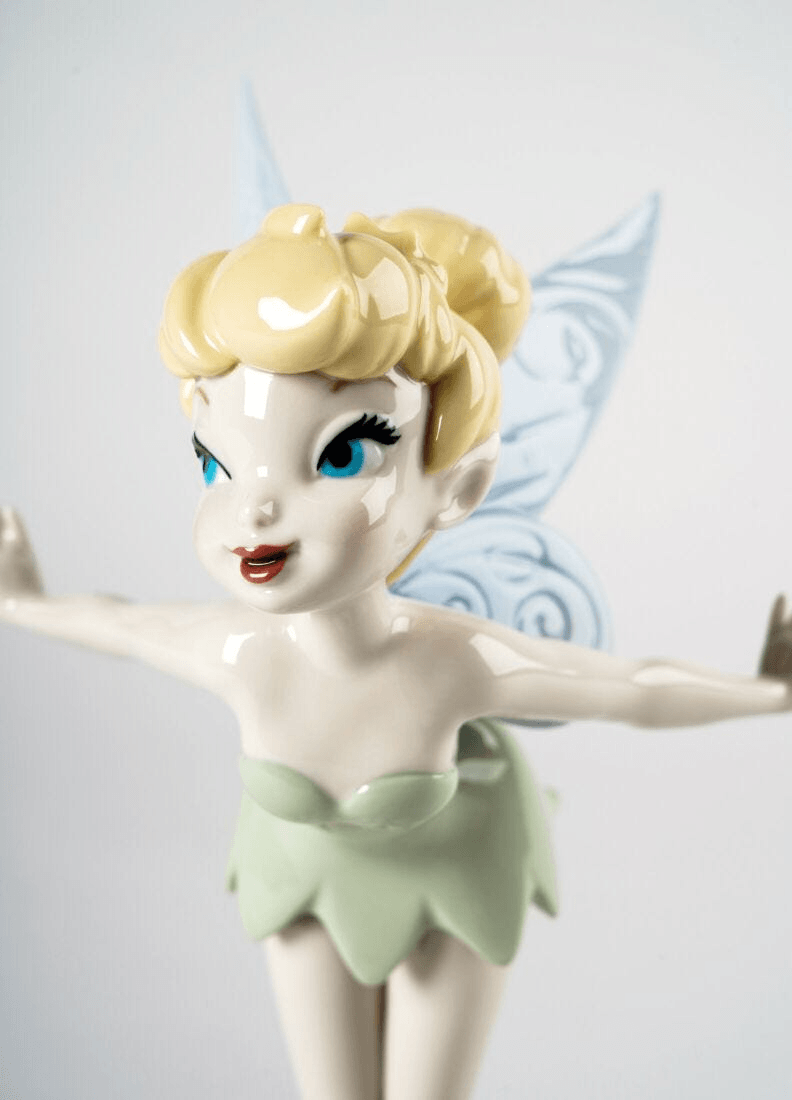 Lladró - Tinker Bell Figurine made of porcelain, showcasing delicate details and vibrant colors, perfect for collectors.
