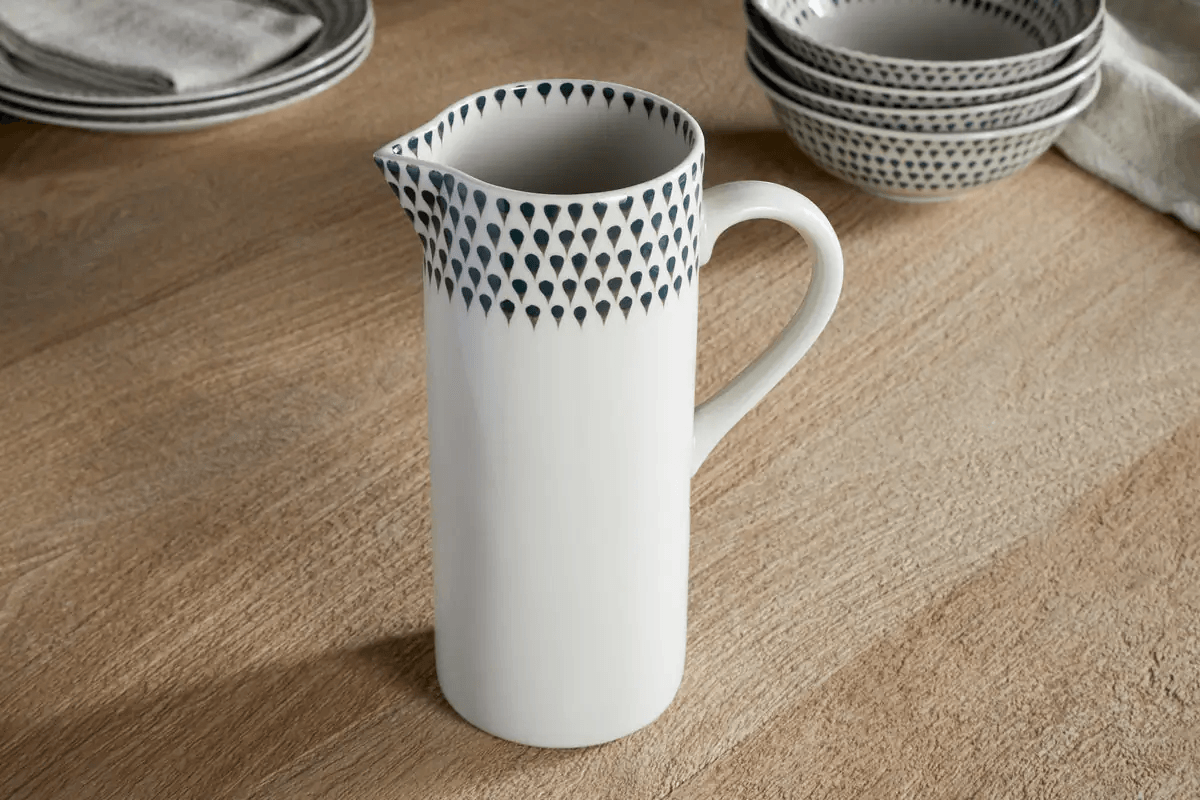 Nkuku - Juniper Drop Jug - Cream & Juniper - Large