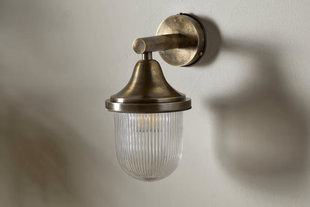 Nkuku - Magola Outdoor Wall Lamp - Antique Brass