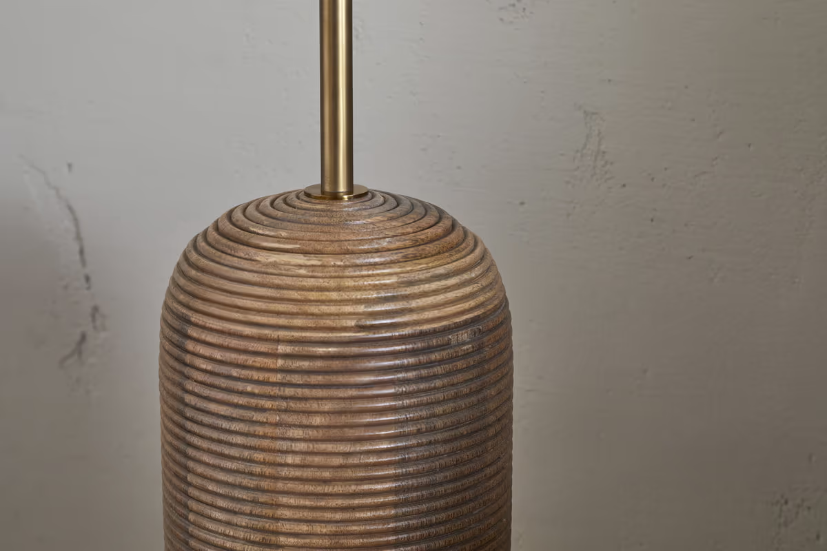 Nkuku - Agua Grooved Floor Lamp - Natural