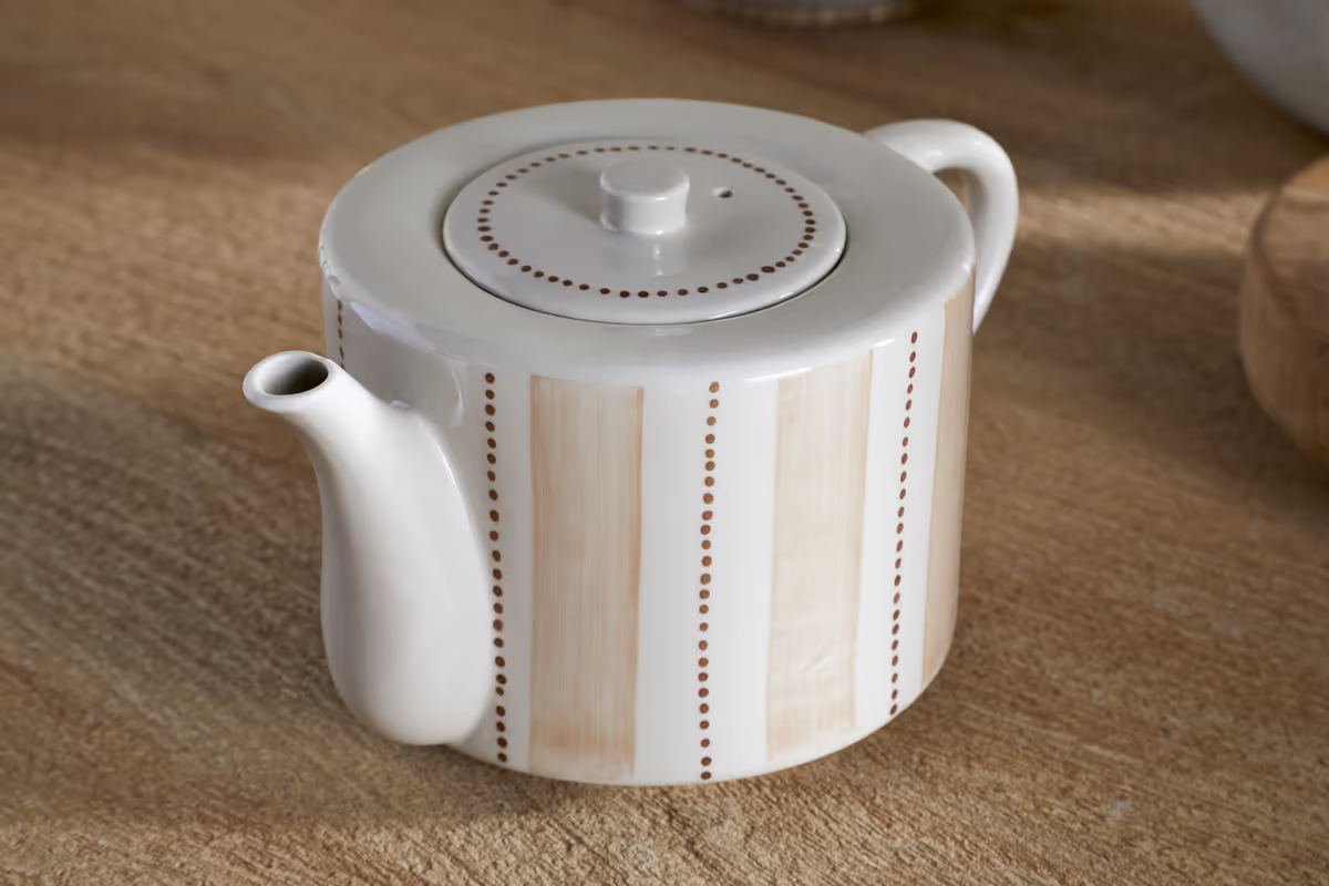Nkuku - Patthar Teapot - Cream & Clay