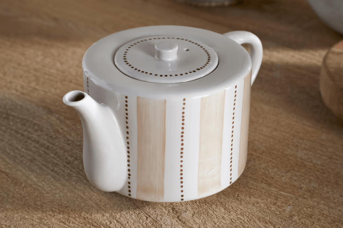 Nkuku - Patthar Teapot - Cream & Clay