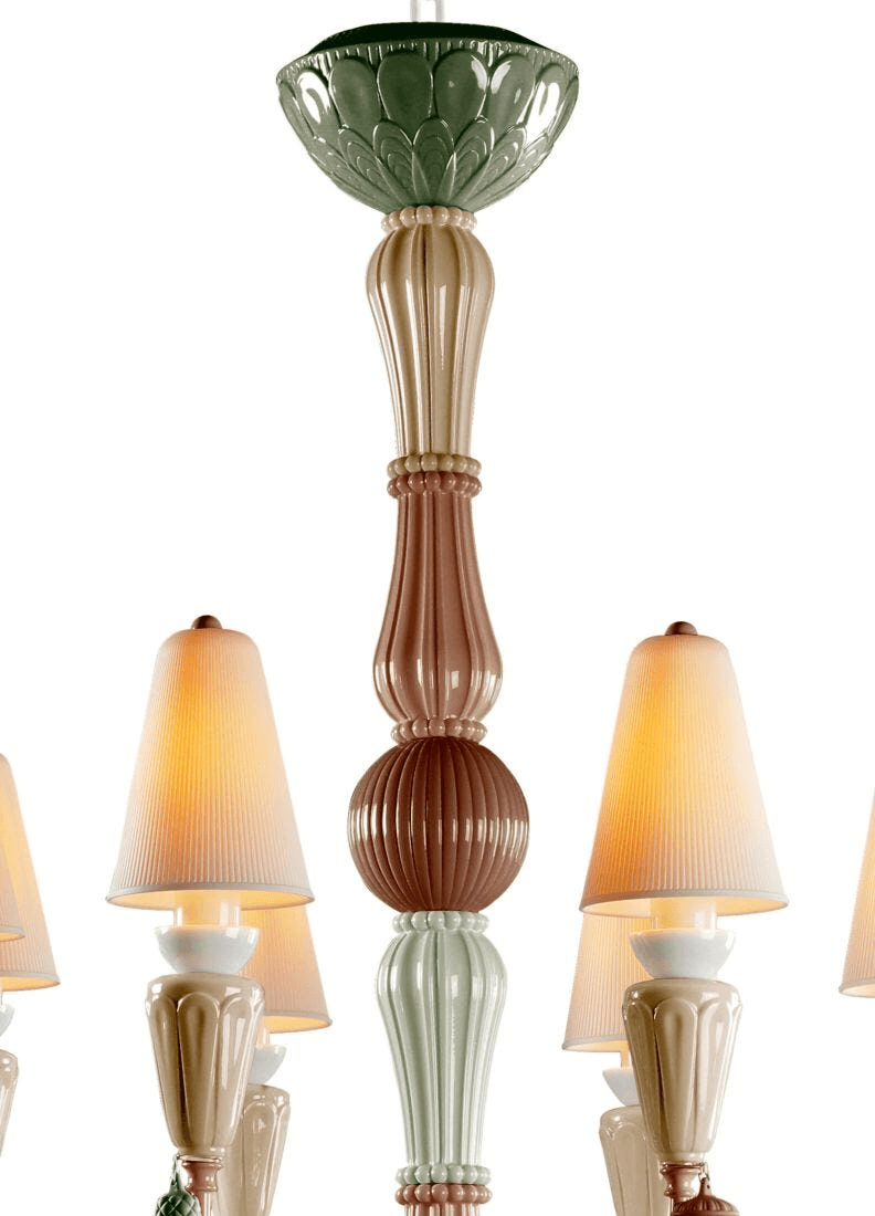 Lladró - Ivy and Seed 8 Lights Chandelier - Spices featuring elegant porcelain design and organic shapes.
