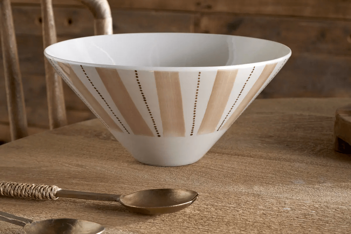 Nkuku - Patthar Serving Bowl - Cream & Clay - Medium