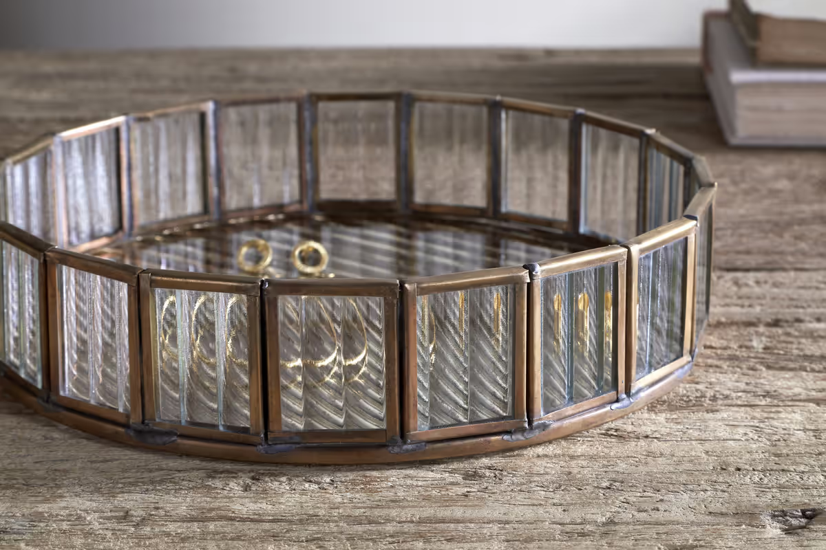 Nkuku - Ruaka Glass Vanity Tray - Brass
