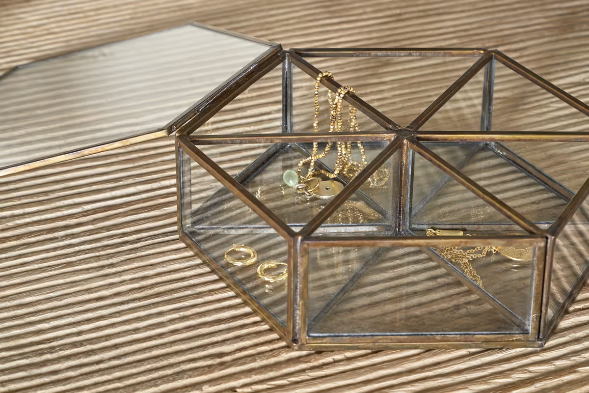 Nkuku - Sitara Jewellery Box - Antique Brass - Large