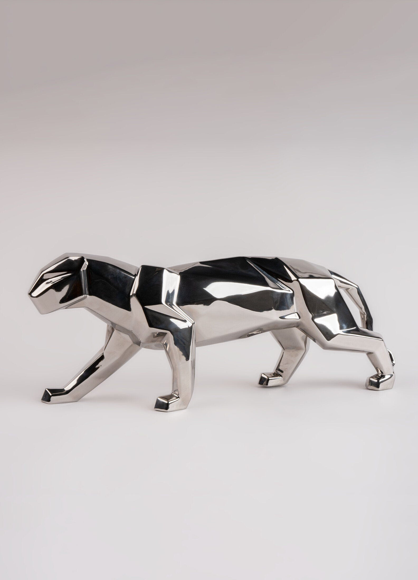 Lladró - Panther Sculpture - Silver