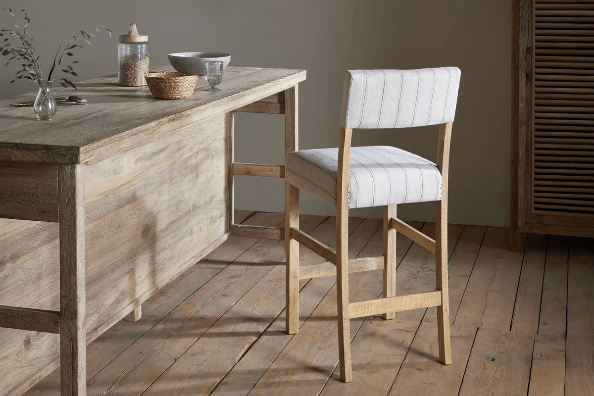 Nkuku - Nidhi Linen Upholstered Counter Chair - Natural