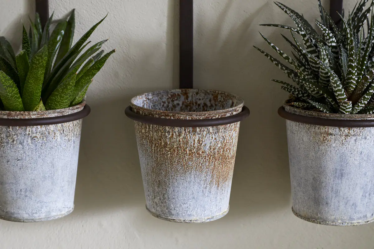 Nkuku - Tukana Triple Wall Hung Planter - Zinc