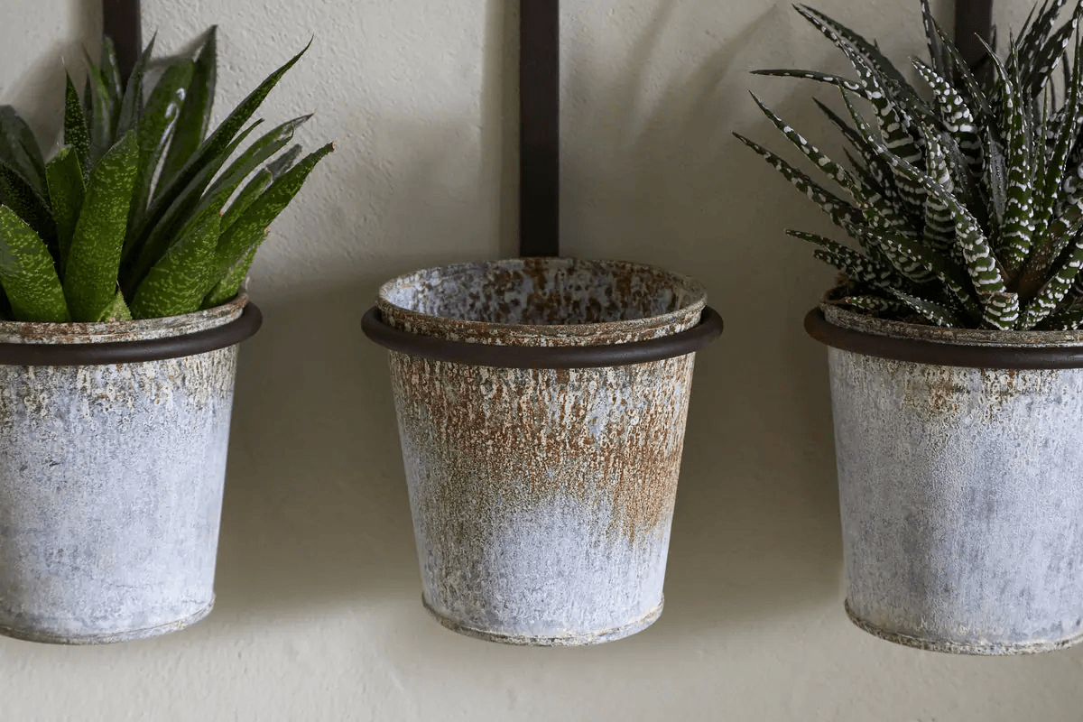 Nkuku - Tukana Triple Wall Hung Planter - Zinc