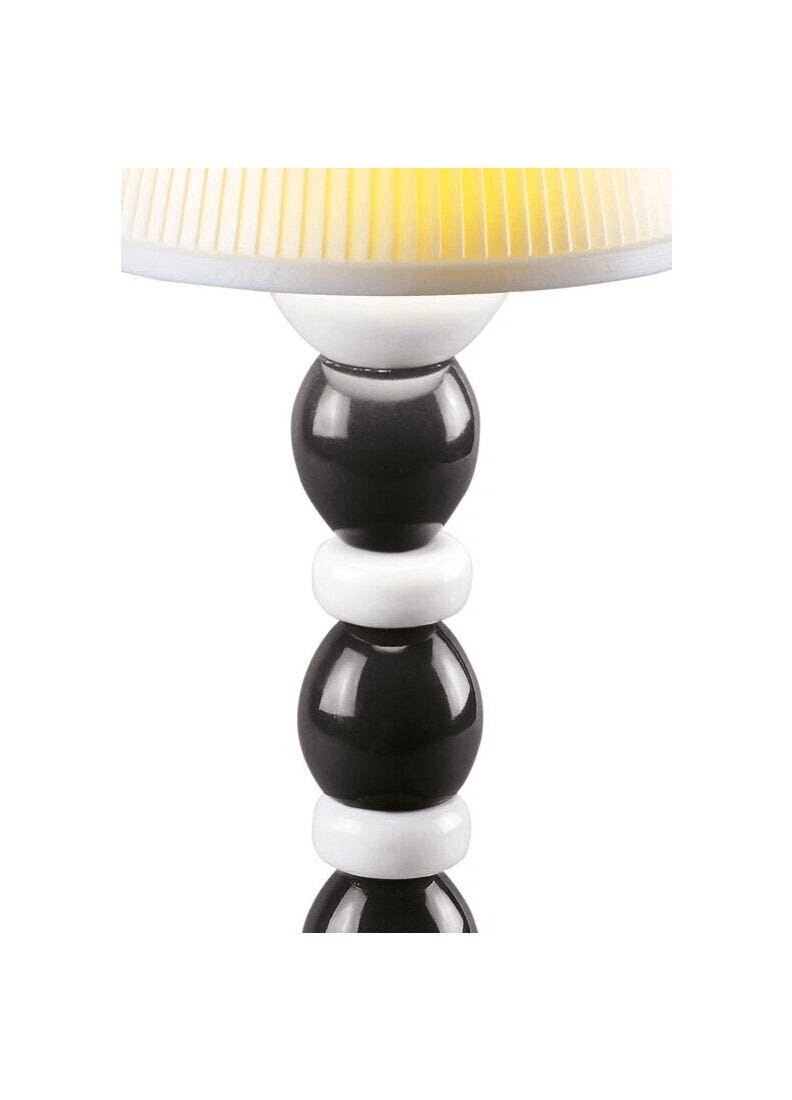 Lladró - Palm Firefly Table Lamp - Black and White featuring black and white porcelain design.