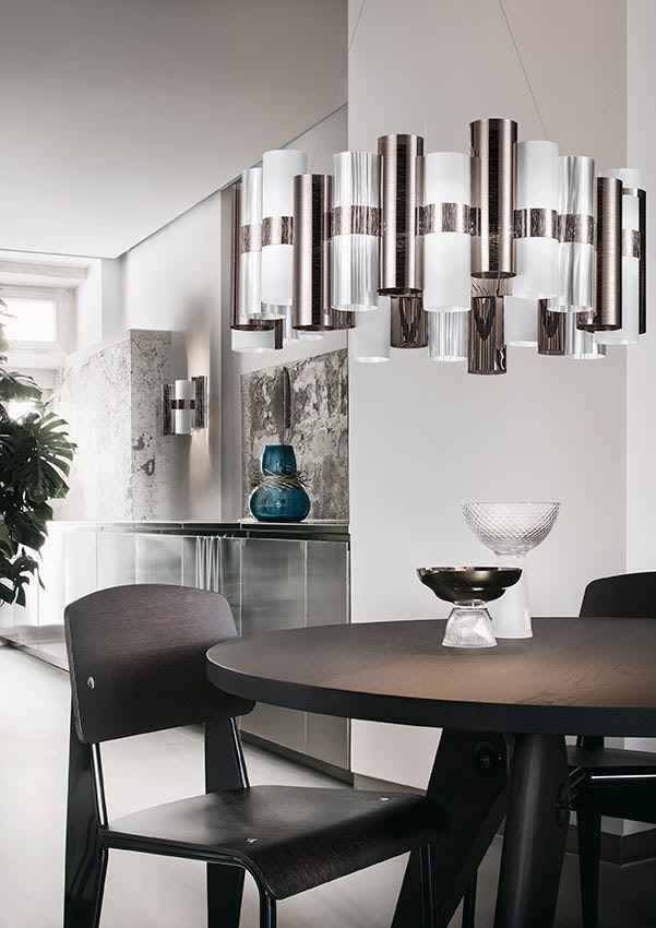Slamp - La Lollo Suspension Lamp - Large - Pewter