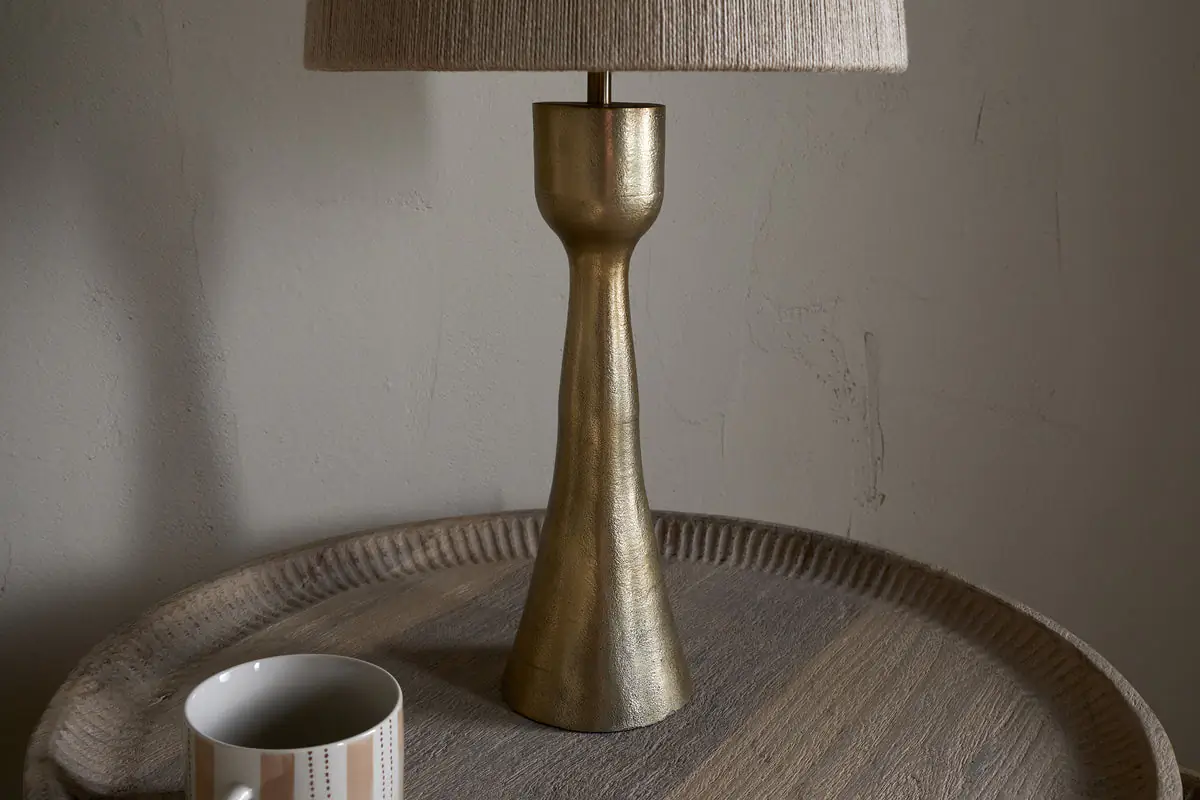 Nkuku - Marpha Antique Brass Table Lamp - Antique Brass