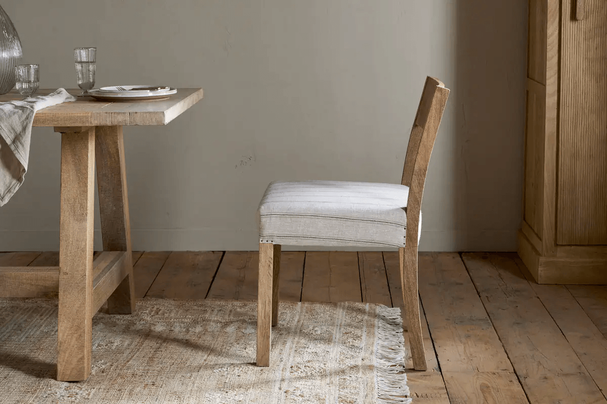 Nkuku - Nidhi Linen Upholstered Dining Chair - Natural