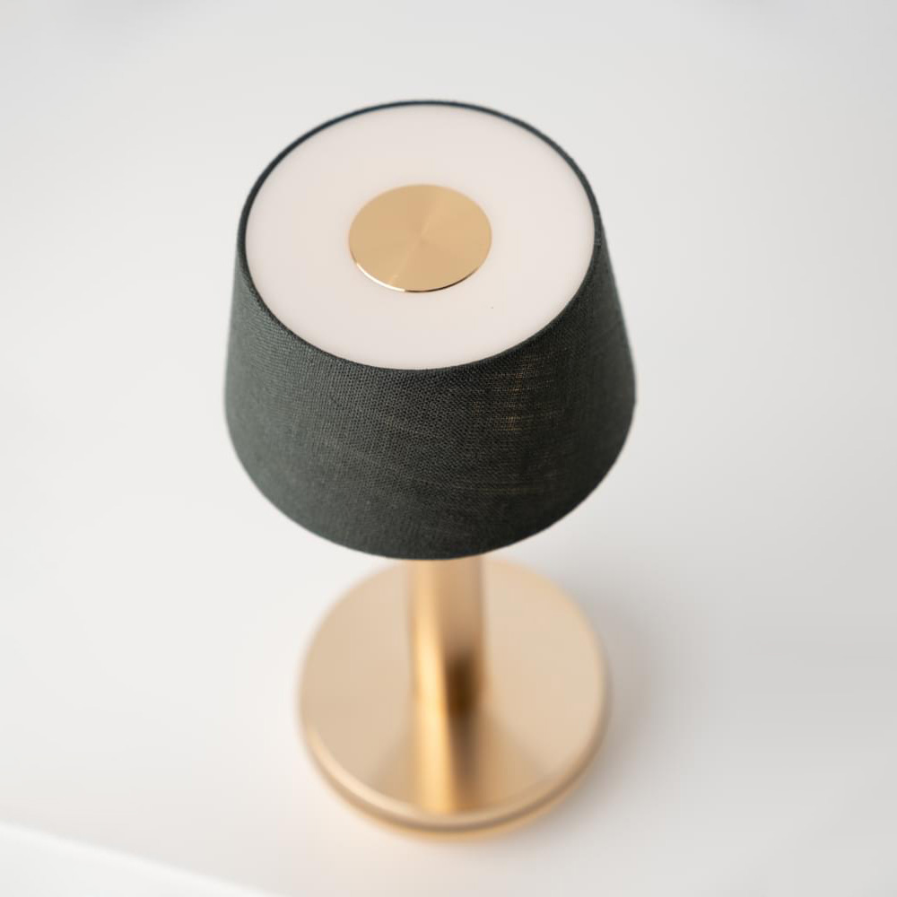 Humble Lights - Two Table Light Gold/Emerald Linen