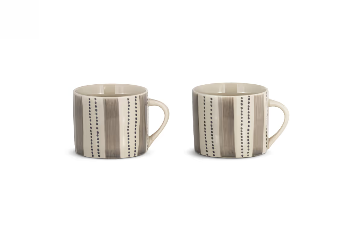 Nkuku - Patthar Mug - Cream & Grey - Small (Set of 2)