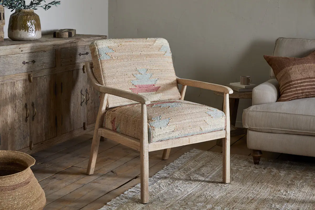 Nkuku - Kavya Kilim Occasional Armchair - Natural
