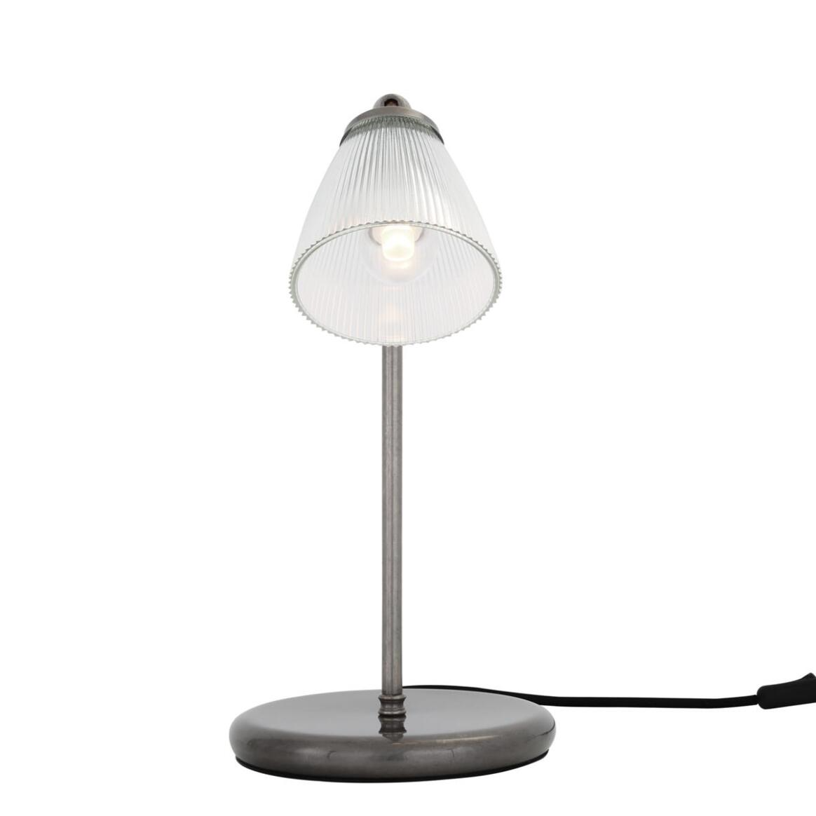 Mullan Gadar Industrial Prismatic Glass Table Lamp - Antique Silver Finish