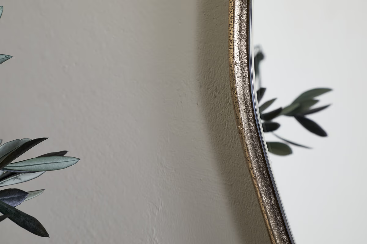 Nkuku - Mchanga Organic Shape Mirror - Antique Brass