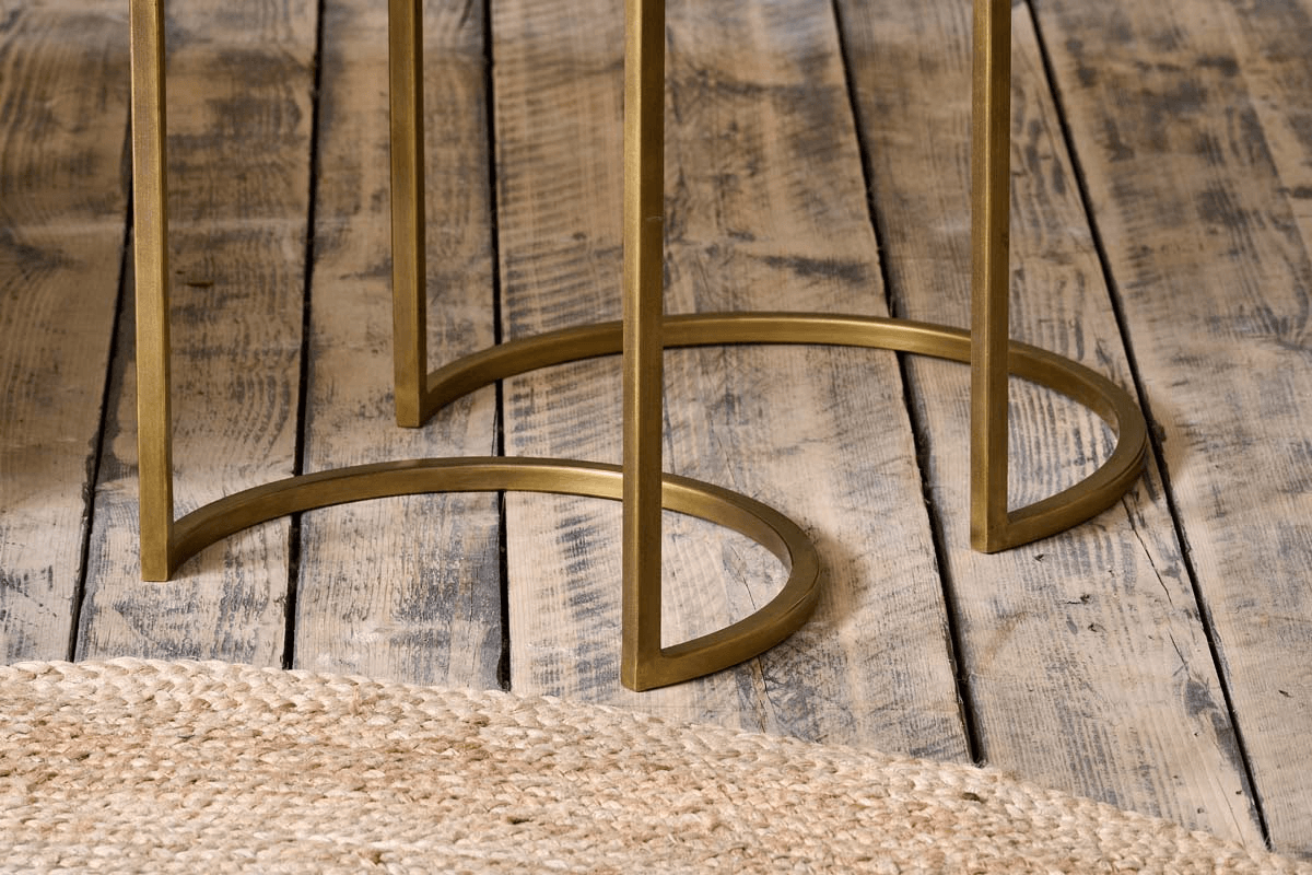 Nkuku - Nakuru Iron & Glass Drinks Table - Brass