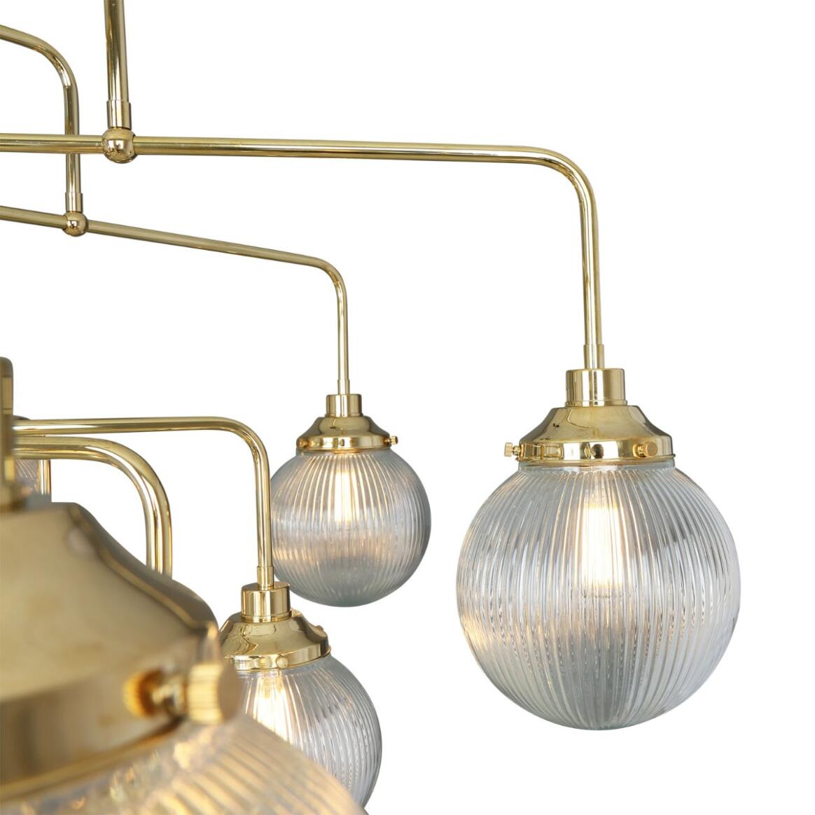 Mullan Genoa 21 Light Prismatic Glass Chandelier 158cm IP20 - Polished Brass Finish