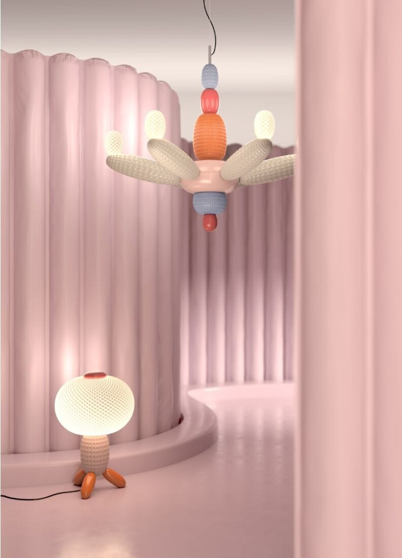 Lladró - Soft Blown Table lamp - Pink