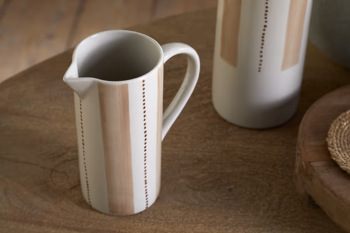 Nkuku - Patthar Jug - Cream & Clay - Small