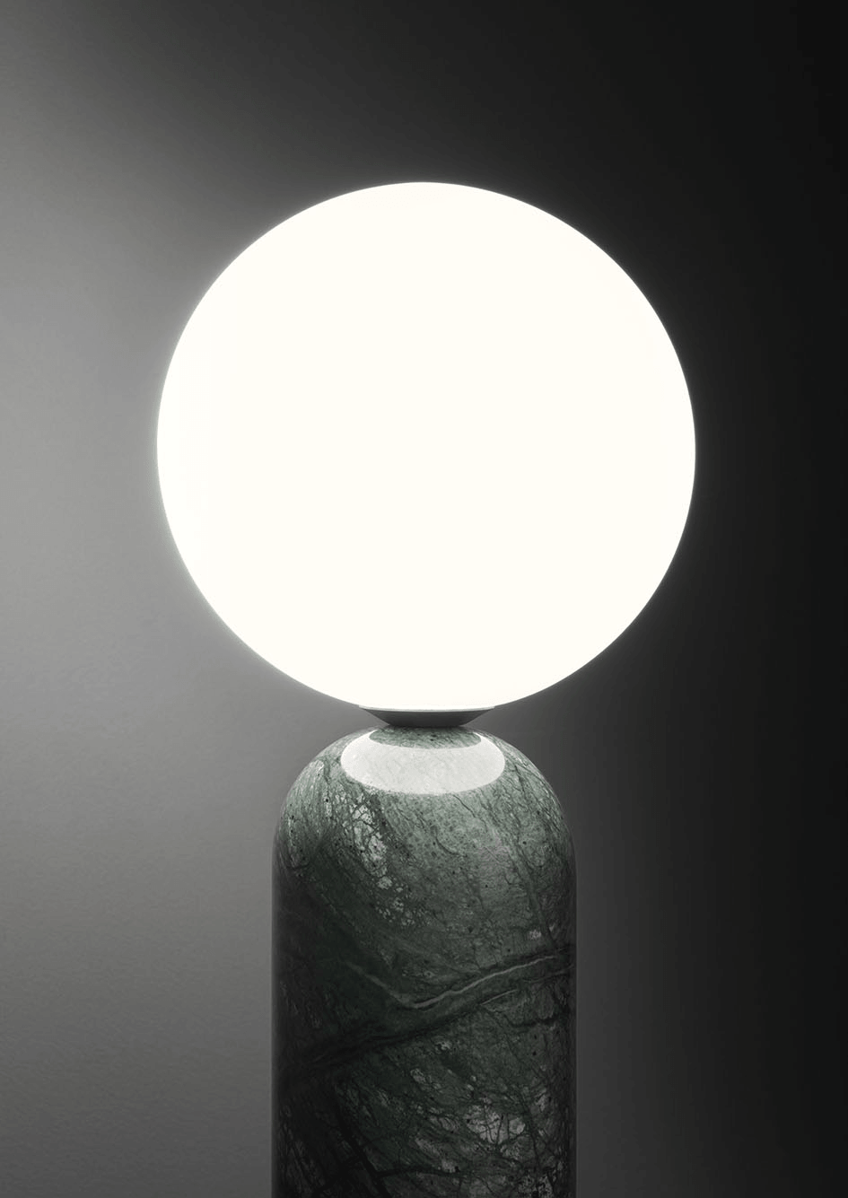 Contardi Emma Table Lamp - Green Guatemala Marble Frame - Opal White Global 160mm Diffuser