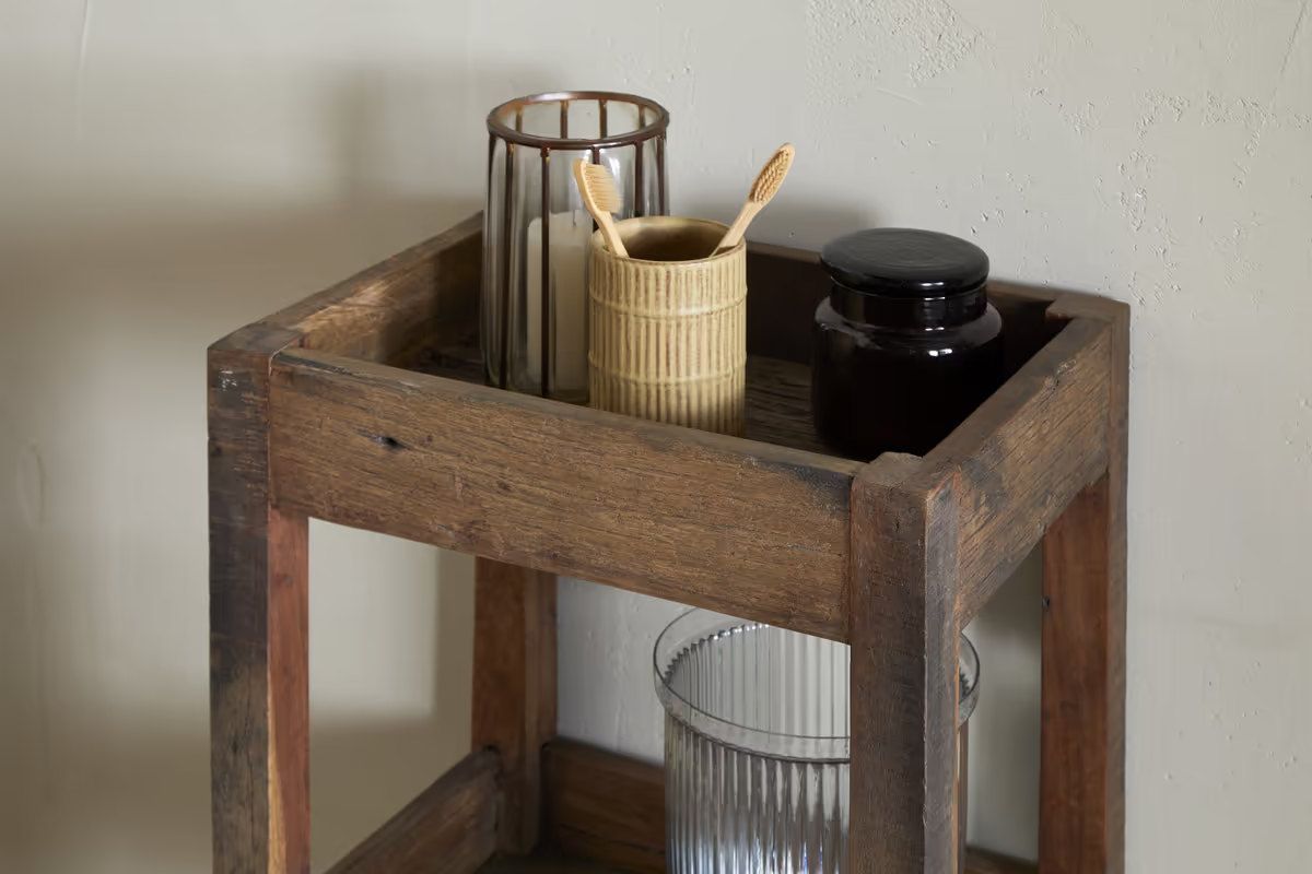 Nkuku - Akara Reclaimed Wood Storage Caddy - Natural