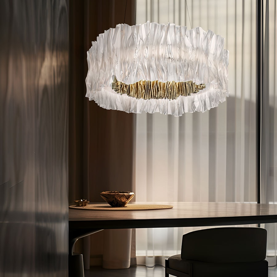 Slamp - Accordéon Suspension Lamp - Gold