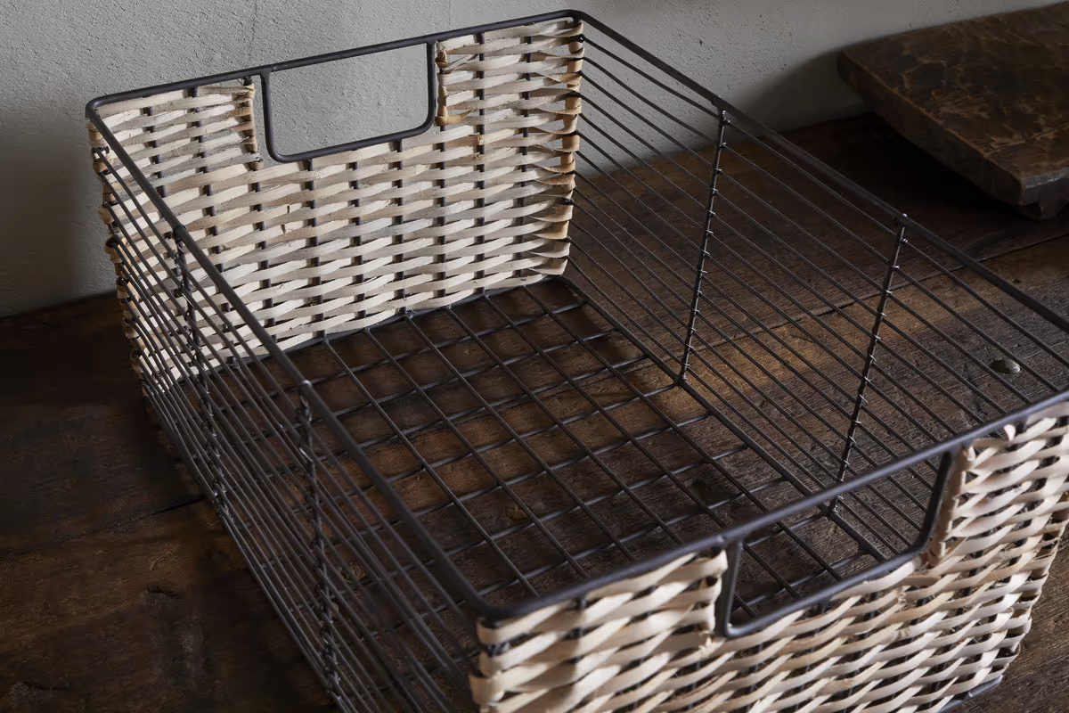 Nkuku - Montali Iron & Rattan Storage Baskets - Natural