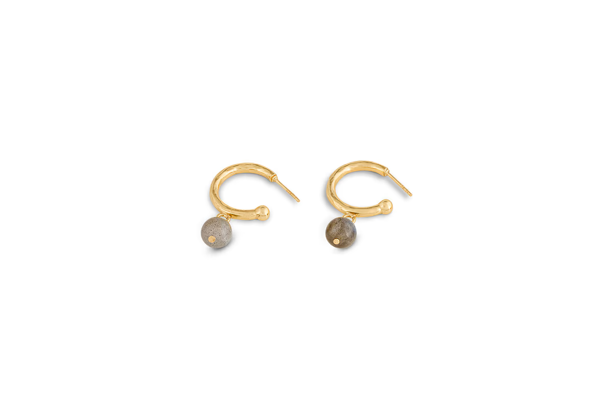Nkuku - Marai Labradorite Earrings - Labradorite & Gold