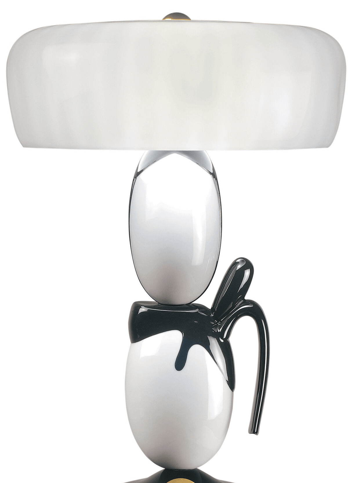 Lladró - Hairstyle Table Lamp (H/I/M) featuring elegant black and white porcelain design.
