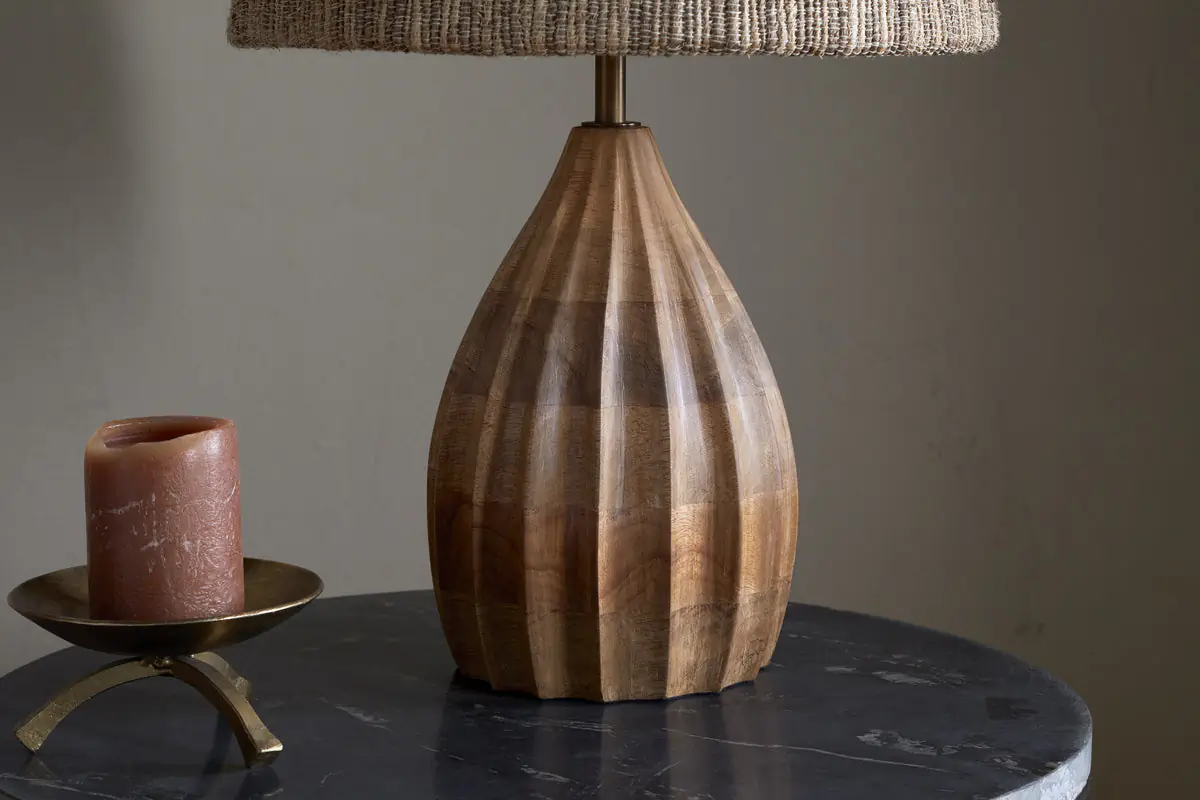 Nkuku - Awaa Mango Wood Bedside Table Lamp - Natural