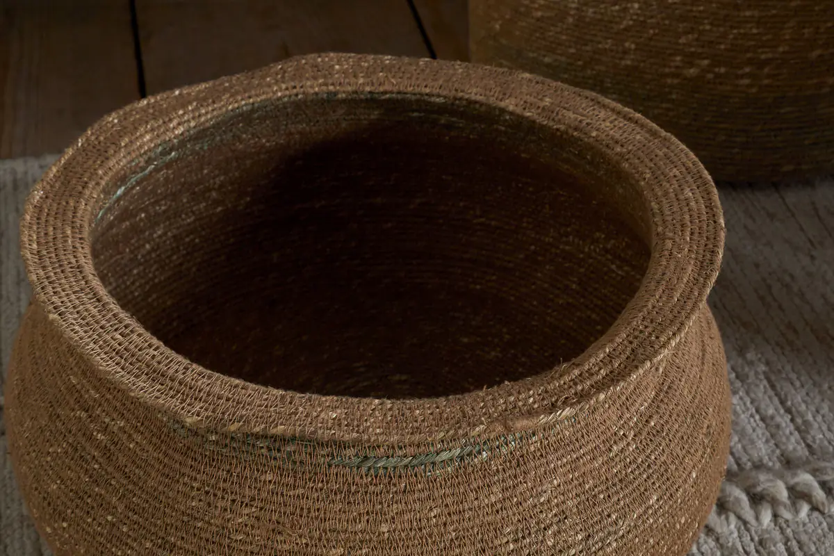 Nkuku - Rana Short Basket - Natural & Moss