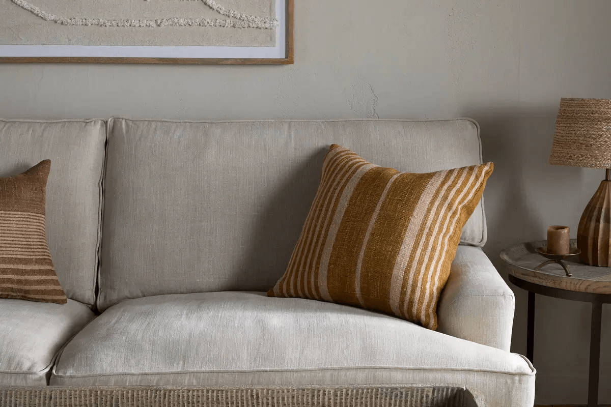 Nkuku - Eesha Jute Cushion Cover - Ochre - 50 x 50cm