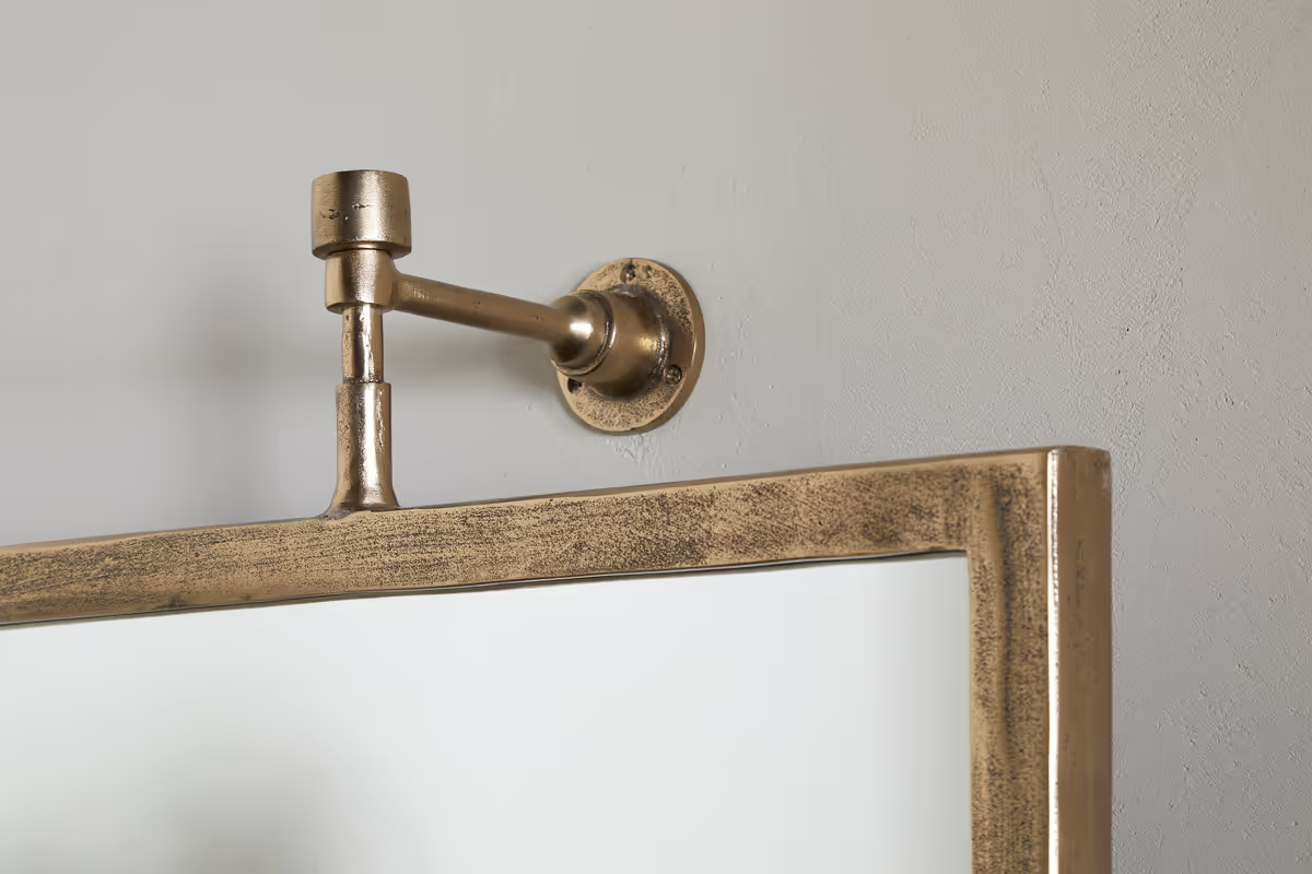 Nkuku - Visala Square Swivel Wall Mirror - Antique Brass