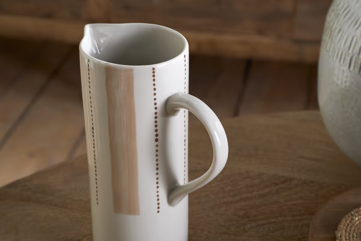 Nkuku - Patthar Jug - Cream & Clay - Large