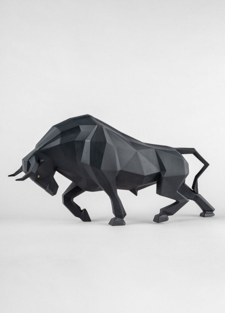 Lladró - Bull Sculpture - Black matte