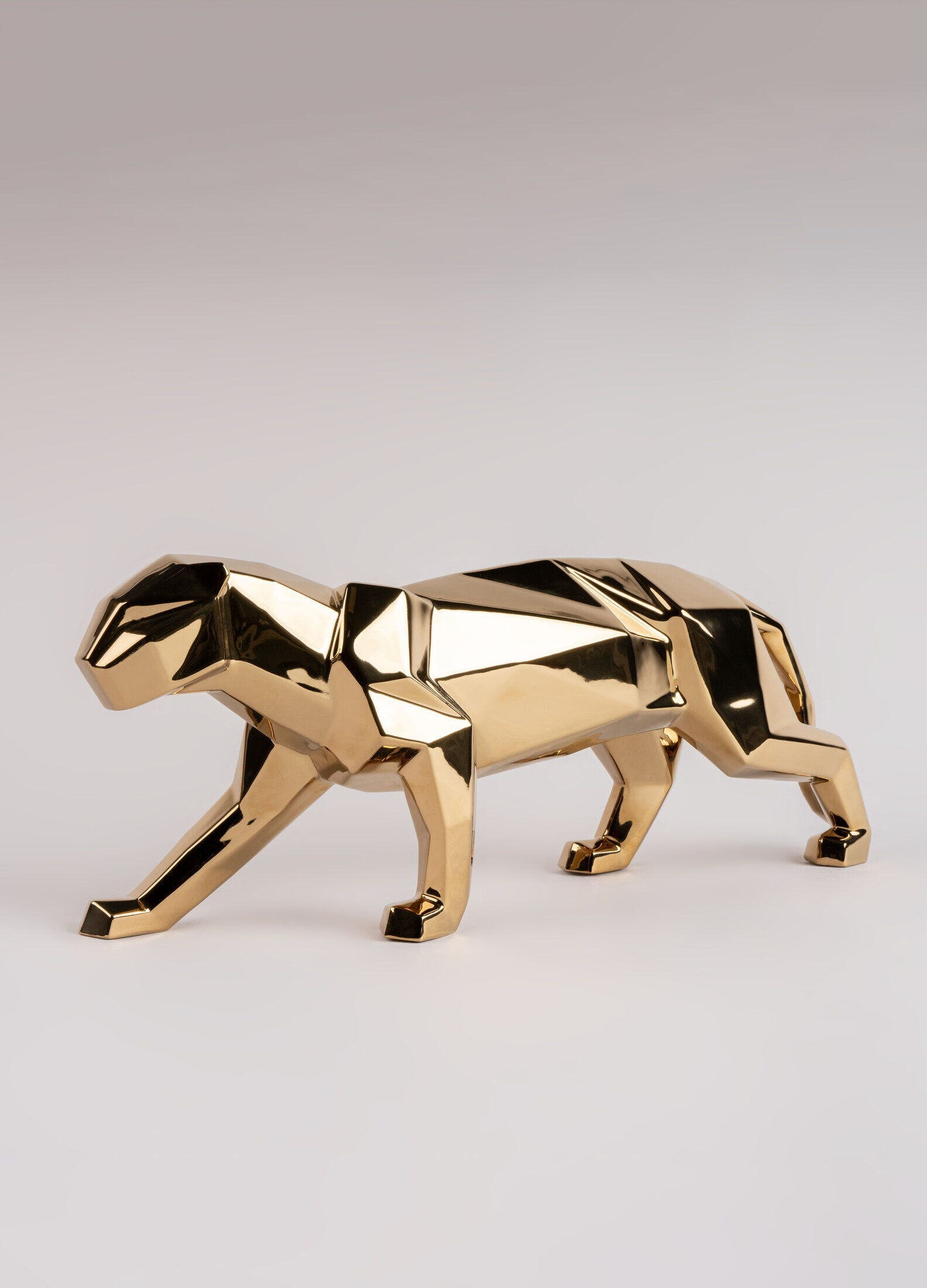 Lladró - Panther Sculpture - Golden