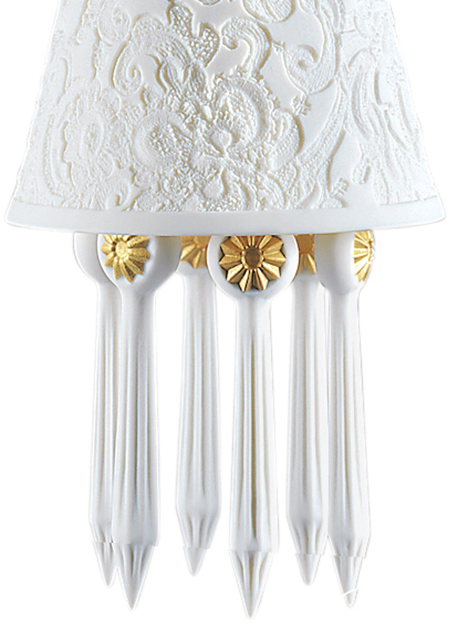 Lladró - Belle de Nuit Pendant Light with Lithophane and Tears - Golden Luster
