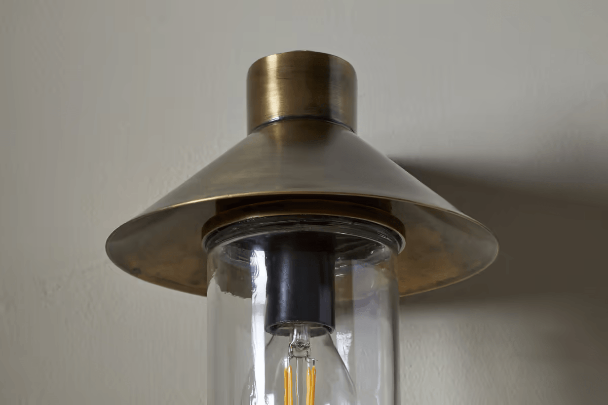Nkuku - Singa Outdoor Wall Lamp - Antique Brass