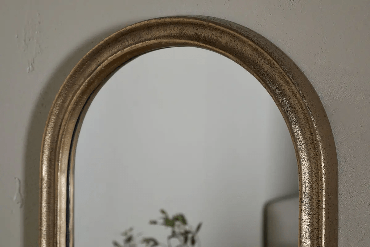 Nkuku - Mbwa Oval Mirror - Antique Brass