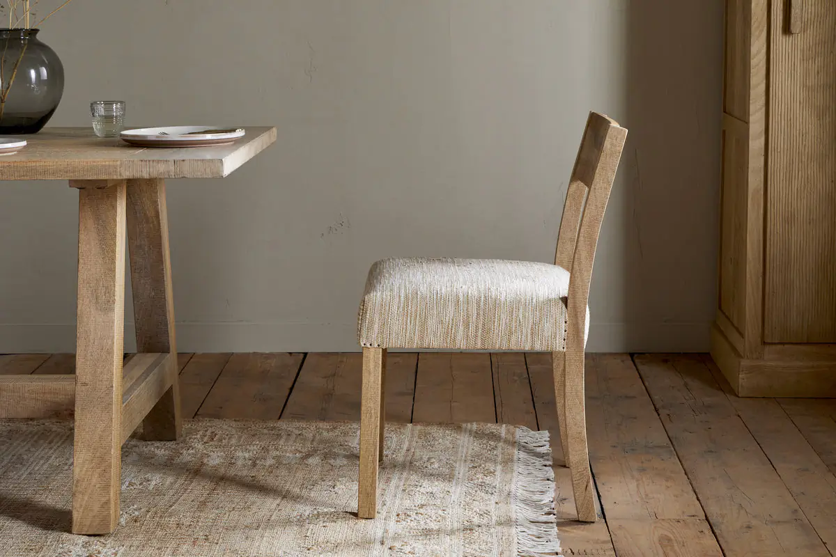 Nkuku - Zoha Cotton & Jute Upholstered Dining Chair - Natural