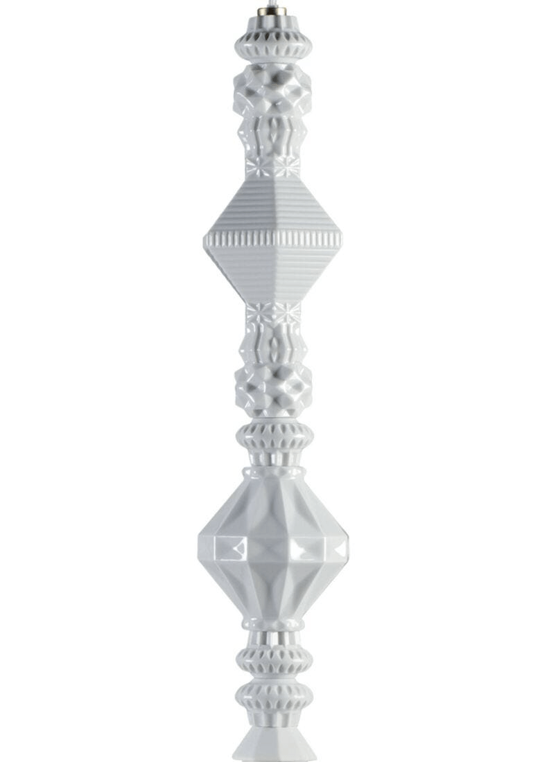 Lladró - Belle de Nuit Pendant Light II - White in elegant porcelain design, enhancing any decor with its unique structure.