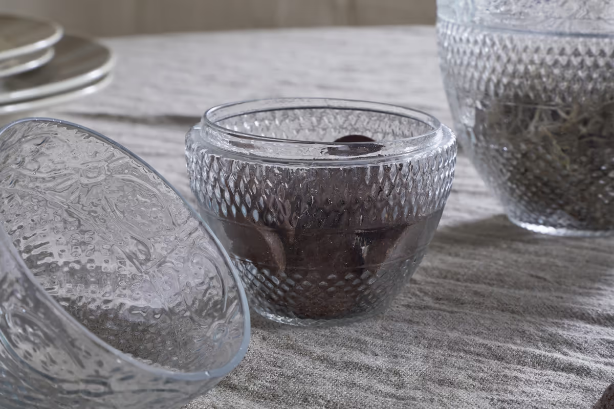 Nkuku - Essan Recycled Glass Opening Egg - Clear - Large