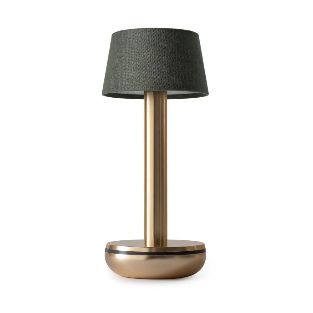 Humble Lights - Two Table Light Gold/Emerald Linen