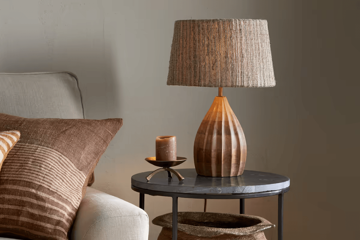 Nkuku - Awaa Mango Wood Bedside Table Lamp - Natural